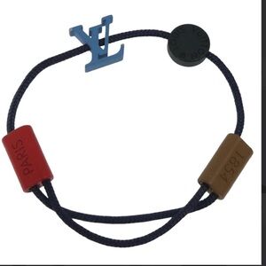 LOUIS VUITTON Brass Refills On The Go Bracelet Cotton Black